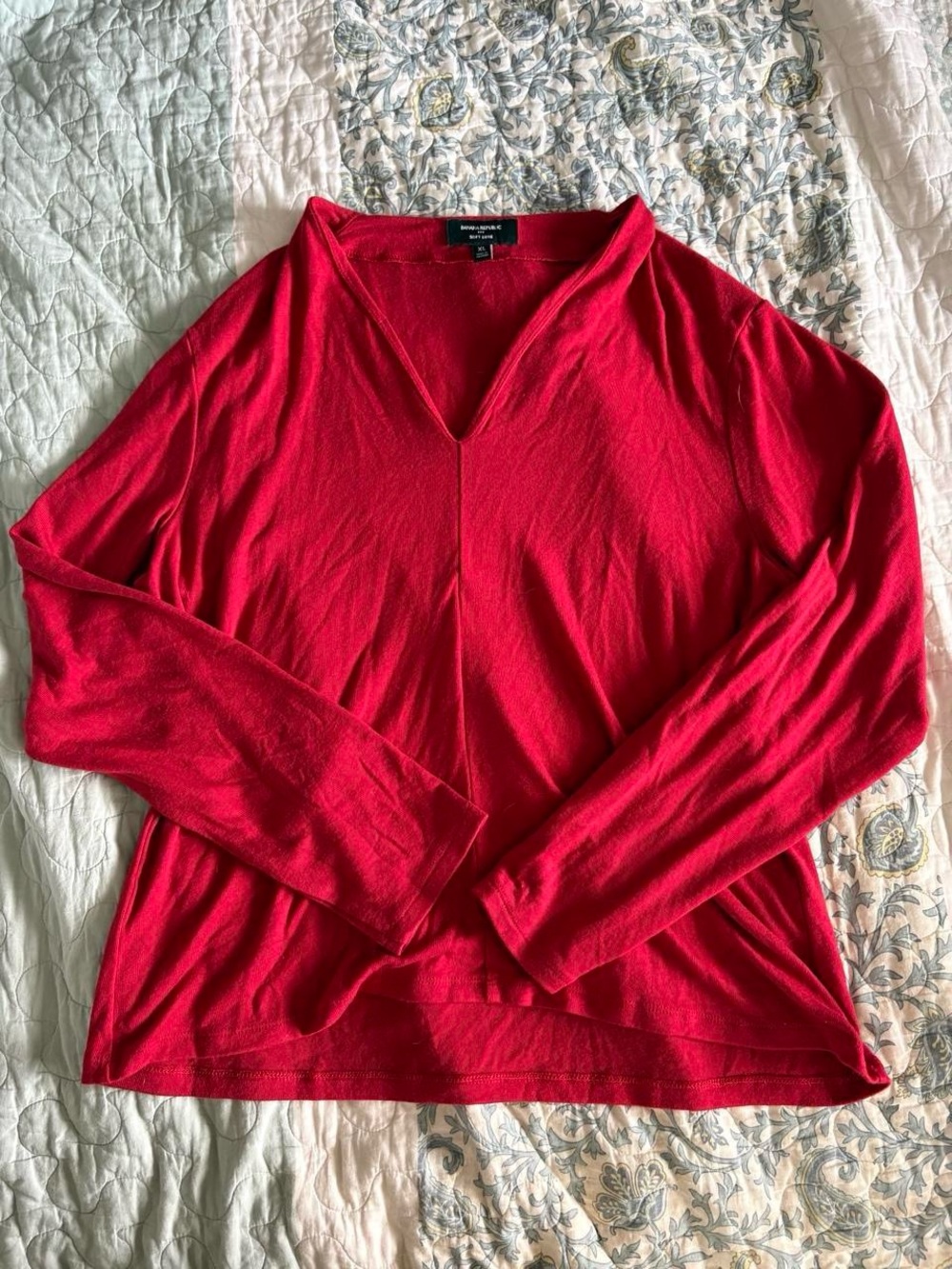 Banana Republic Red V-Neck Sweater